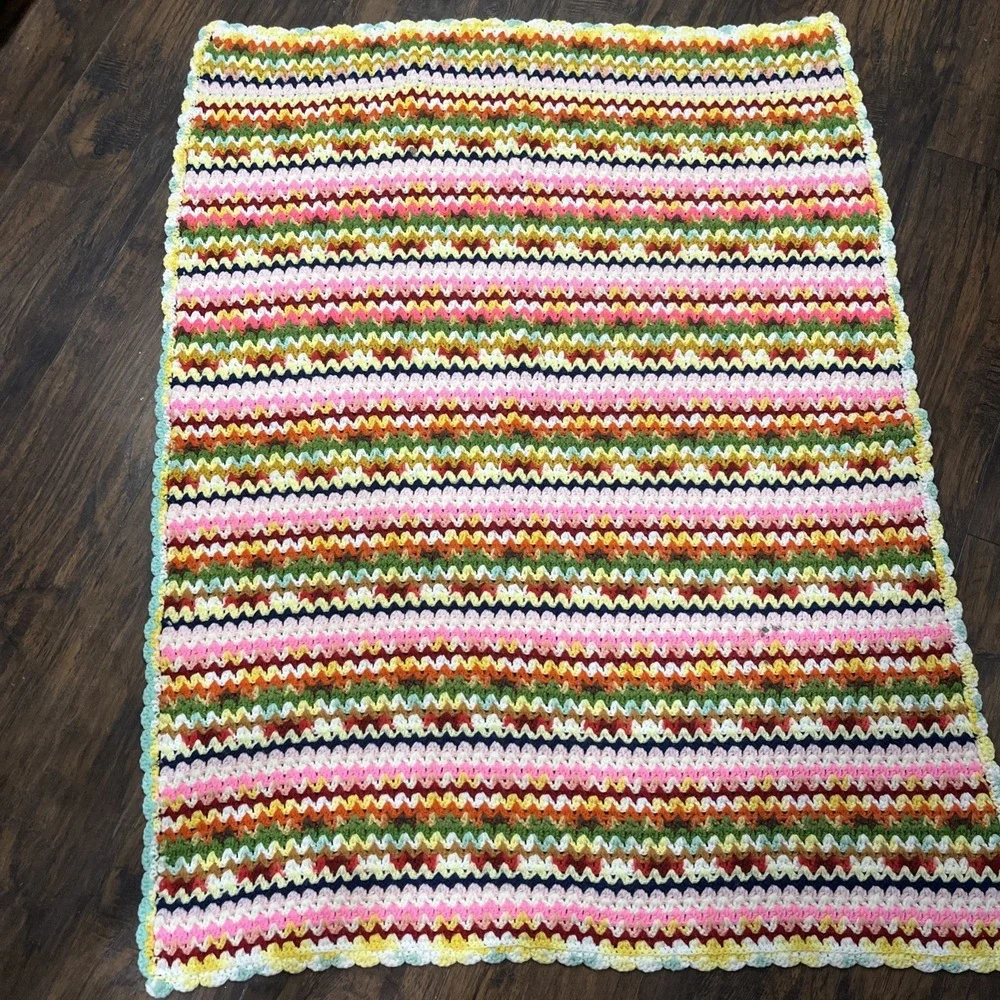 Handmade Crochet Afghan Blanket Lap Throw 51